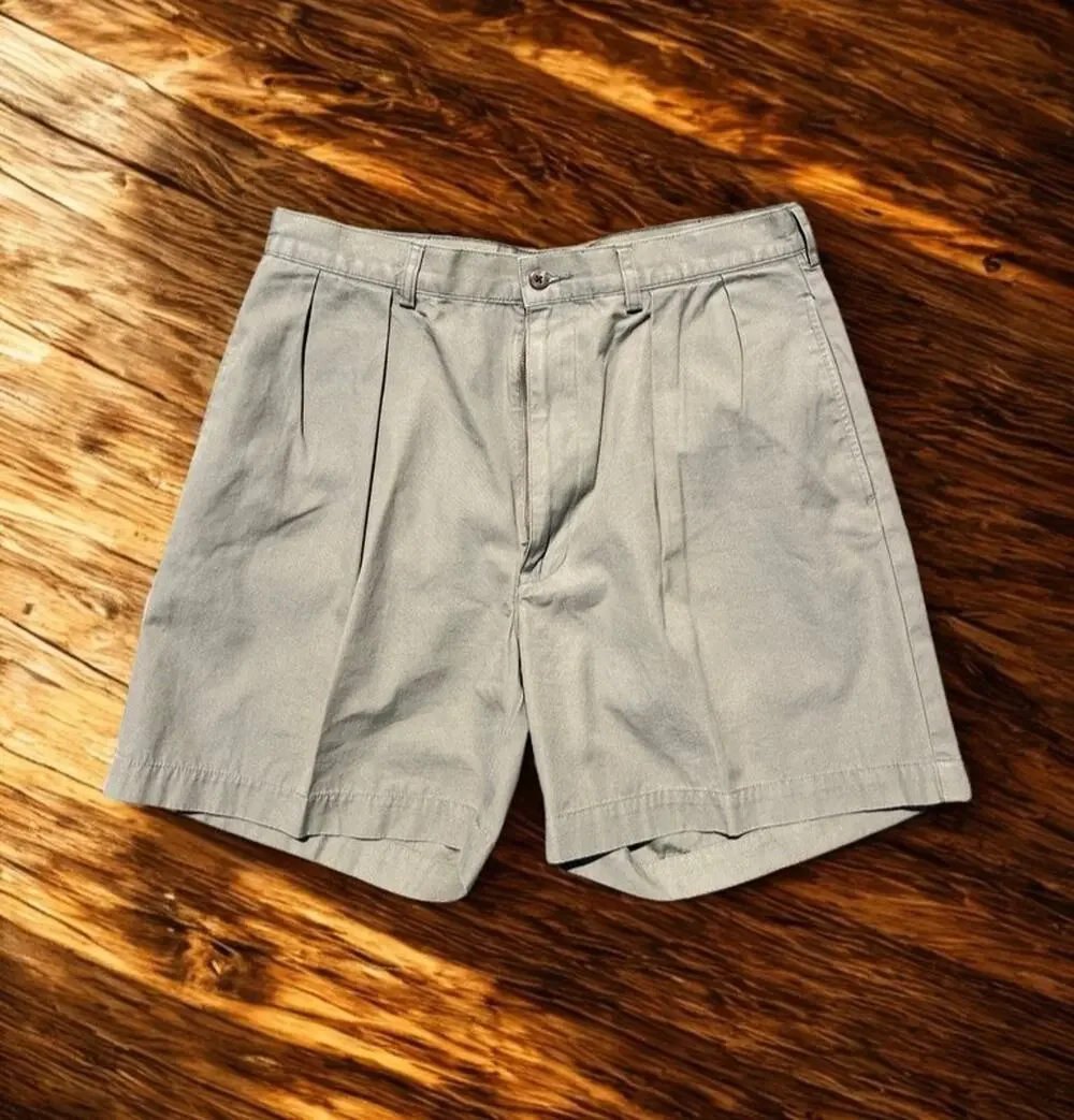 Polo Ralph Lauren Andrew Shorts Mens 34 Green Pleated Chino Vintage Preppy